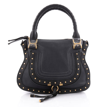 Chloe Marcie Satchel Studded Leather Medium Blue 2363201