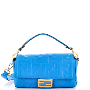 Fendi Baguette NM Bag Zucca Embossed Leather Medium