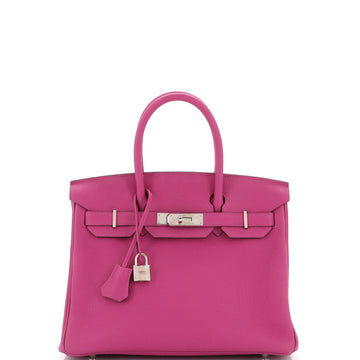 Hermes Birkin Handbag Pink Togo with Palladium Hardware 30