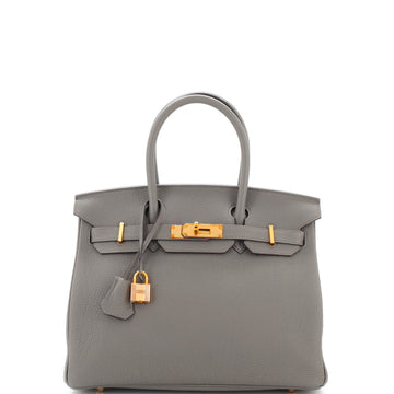 Hermes Birkin Handbag Grey Togo with Rose Gold Hardware 30