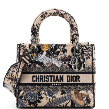 Christian Dior Lady D-Lite Bag Embroidered Canvas Medium