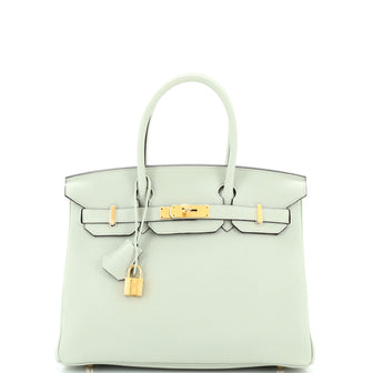 Hermes Birkin Handbag Grey Togo with Gold Hardware 30