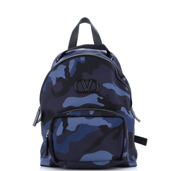 Valentino Garavani VLogo Backpack Camo Canvas Large