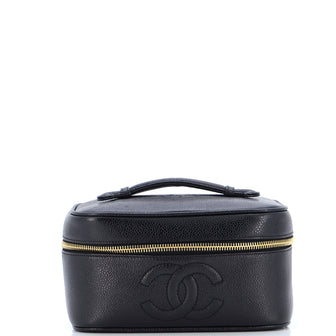 Chanel Vintage Timeless Cosmetic Case Caviar Small