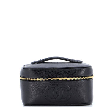 Chanel Vintage Timeless Cosmetic Case Caviar Small