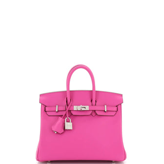 Hermes Birkin Handbag Pink Swift with Palladium Hardware 25