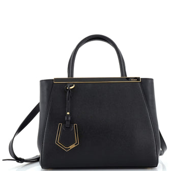 Fendi 2Jours Bag Leather Petite Black 236331234