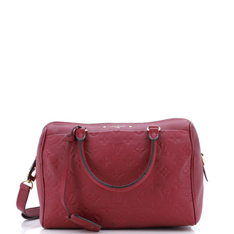 Louis Vuitton Speedy Bandouliere Bag Monogram Empreinte Leather 25 Brown