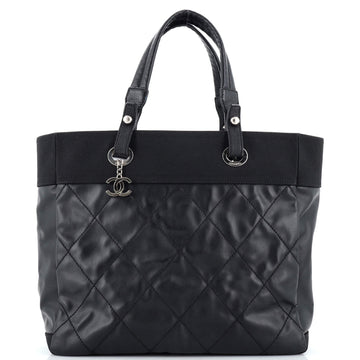 Chanel Biarritz Tote Quilted Coated Canvas Large