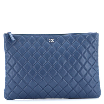 Chanel O Case Clutch Quilted Lambskin Large