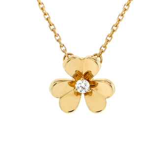 Van Cleef & Arpels Frivole Pendant Necklace 18K Yellow Gold and Diamond Mini