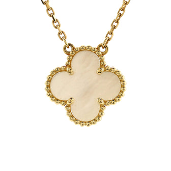 Van Cleef & Arpels Vintage Alhambra Pendant Necklace 18K Yellow Gold and Mother of Pearl