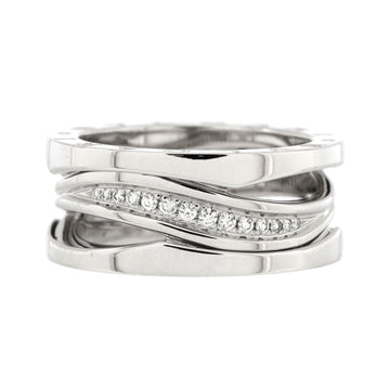 Bvlgari B.Zero1 Design Legend Zaha Hadid Three Band Ring 18K White Gold with Diamonds