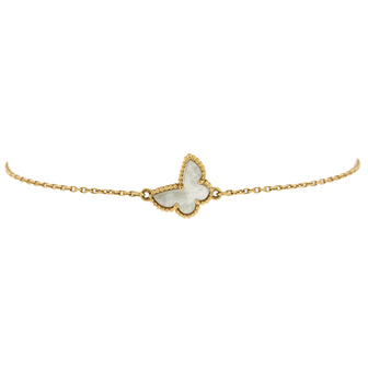 Van Cleef & Arpels Sweet Alhambra Butterfly Bracelet 18K Yellow Gold and Mother of Pearl