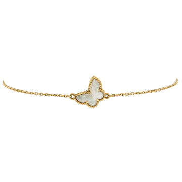 Van Cleef & Arpels Sweet Alhambra Butterfly Bracelet 18K Yellow Gold and Mother of Pearl