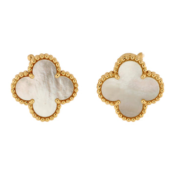 Van Cleef & Arpels Vintage Alhambra Earrings 18K Yellow Gold and Mother of Pearl