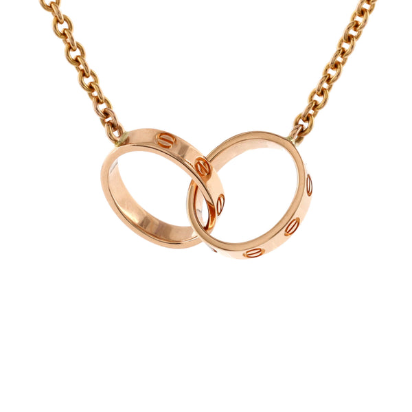 Cartier Love Interlocking Circle Necklace in 18k Rose Gold | myGemma | Item  #130669