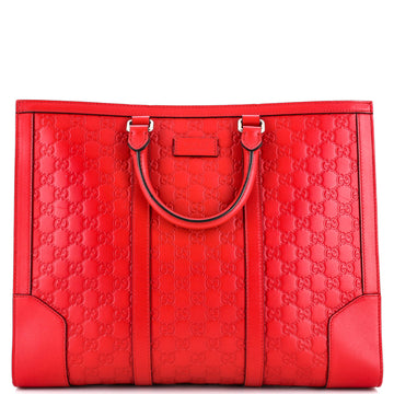 Gucci Signature Convertible Top Handle Tote Guccissima Leather Large