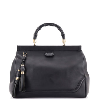 Gucci Bold Bamboo Top Handle Bag Leather