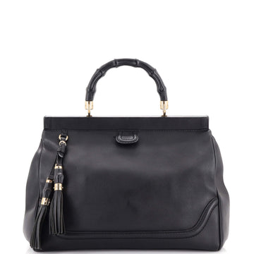 Gucci Bold Bamboo Top Handle Bag Leather