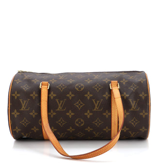 LOUIS VUITTON Papillon 30 Monogram Canvas Satchel Bag Brown