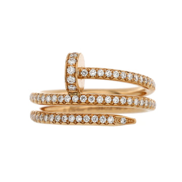 Cartier Juste un Clou Paved Double Ring 18K Rose Gold and Diamonds Small