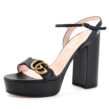 Gucci Women's GG Marmont Block Heel Sandals Leather