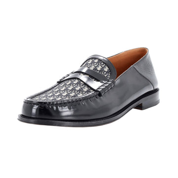 Christian Dior Women's Blake Loafers Leather with Oblique Canvas