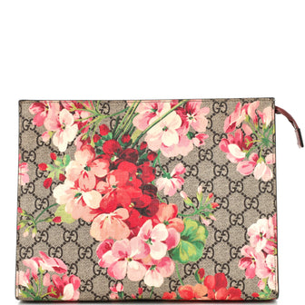 Gucci Toiletry Pouch Blooms Print GG Coated Canvas Large Multicolor 2364321