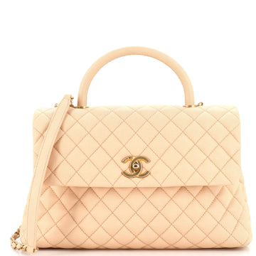 Chanel Coco Top Handle Bag Quilted Caviar Medium