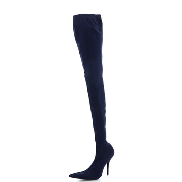 Balenciaga Women's Knife Thigh High Boots Technical Fabric