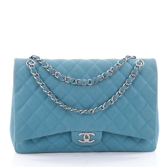 Chanel Classic Double Flap Bag Quilted Matte Caviar Maxi 2364605