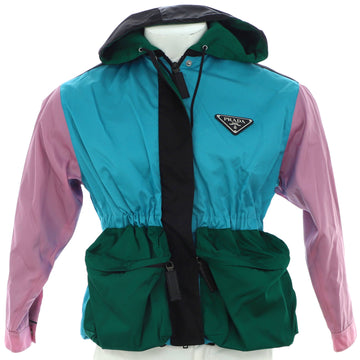 Prada Men's Colorblock Hooded Jacket Nylon