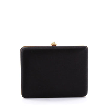 Alexander McQueen Square Skull Box Clutch Satin Black 2365004