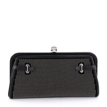 Alexander McQueen Reversible Skull Clutch Studded Leather Black 2365005