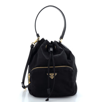 Prada Drawstring Bucket Bag Tessuto Small