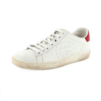 Gucci Interlocking G Ace Sneakers Perforated Leather