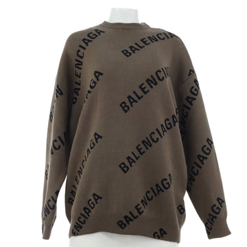 Balenciaga All Over Logo Sweater Cotton Blend