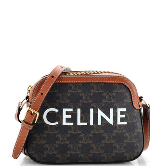 Celine Logo Camera Bag Triomphe Coated Canvas Small 236553