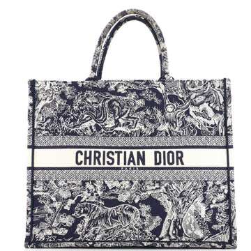 Christian Dior Book Tote Embroidered Canvas Large