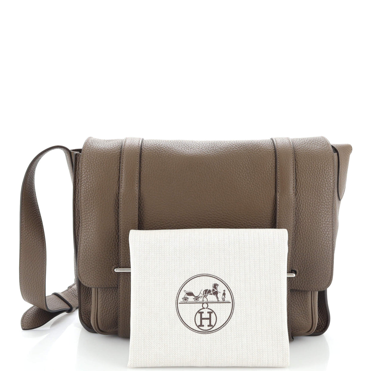Hermes Steve Messenger Bag Clemence 35 Brown 2365612