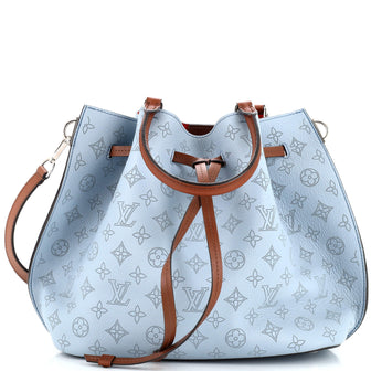 Louis Vuitton Girolata Handbag Mahina Leather Blue