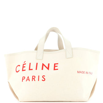Celine Made In Tote Canvas with Leather Medium Neutral 1444611