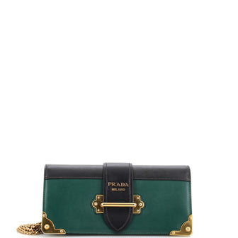 Prada Cahier City Calf Clutch w/ Chain - ShopStyle