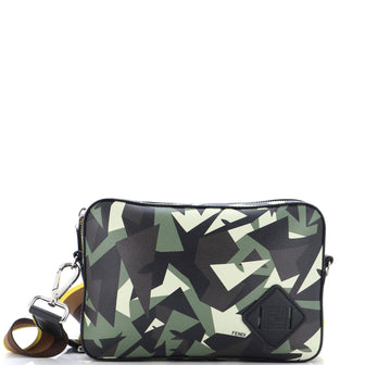 Fendi Camouflage Crossbody Messenger Bag Printed Leather