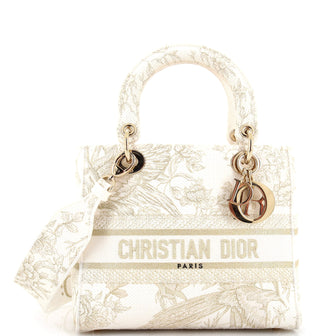 Christian Dior Toile de Jouy Lady D-Lite Bag Embroidered Canvas