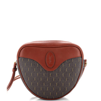 Saint Laurent Le Monogramme Coeur Bag Monogram All Over Coated Canvas and Leather Brown