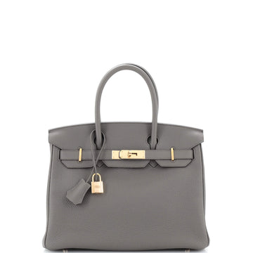 Hermes Birkin Handbag Grey Togo with Rose Gold Hardware 30