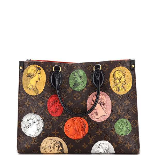 Louis Vuitton OnTheGo Tote Limited Edition Fornasetti Cameo Monogram Canvas  MM Brown 23656637