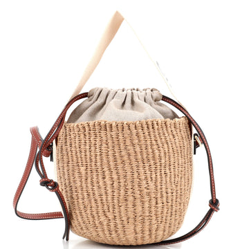 Chloe Woody Basket Tote Woven Raffia Small